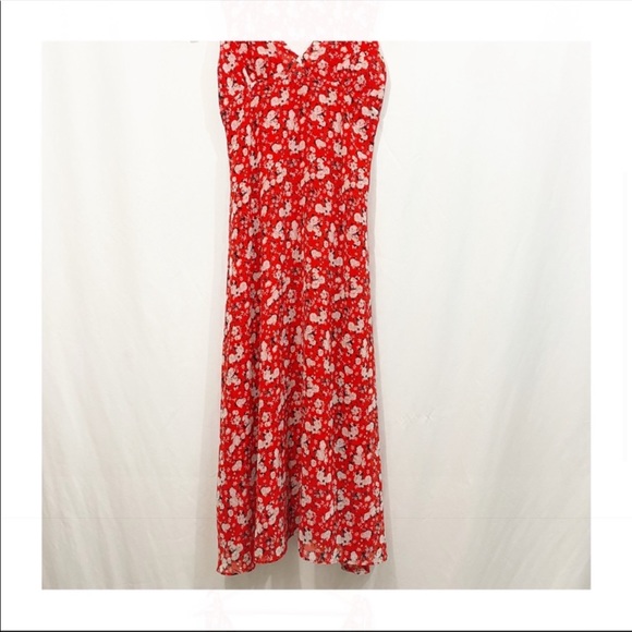 NEW ZARA Floral Tie Shoulder Midi Dress - Picture 5 of 11